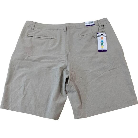 Hang Ten Hybrid Shorts Men’s Size 40 Waist Khaki Drawstring 4-Way Stretch - New - Picture 3 of 5